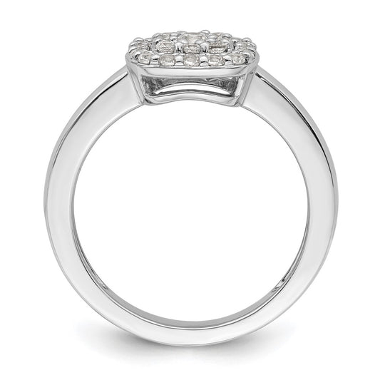 14k White Gold 3/8 carat Lab Grown Diamond VS/SI+ G+ Complete Square Halo Ring