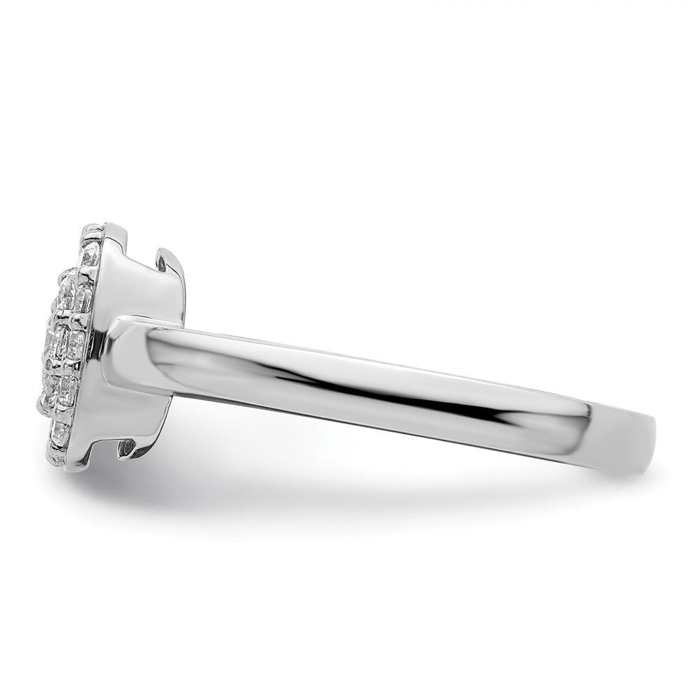 14k White Gold 3/8 carat Lab Grown Diamond VS/SI+ G+ Complete Square Halo Ring