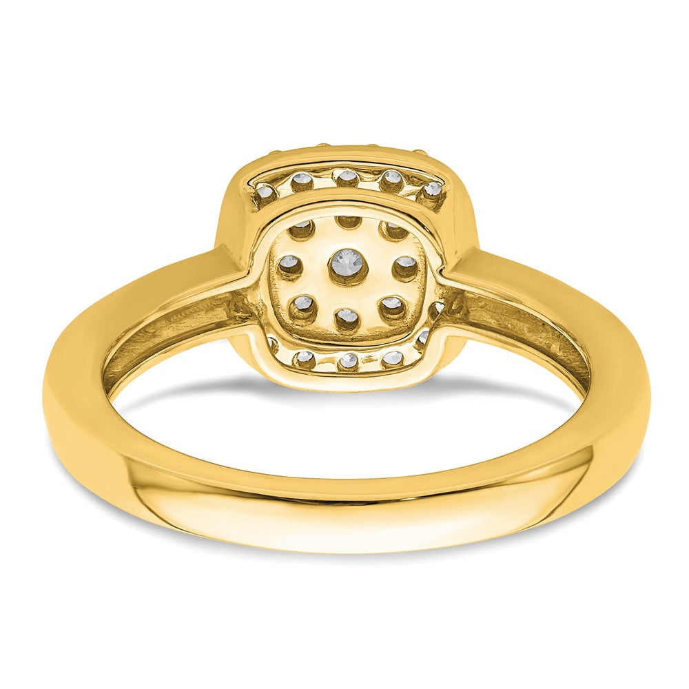 14k 3/8 carat Lab Grown Diamond VS/SI+ G+ Complete Square Halo Ring