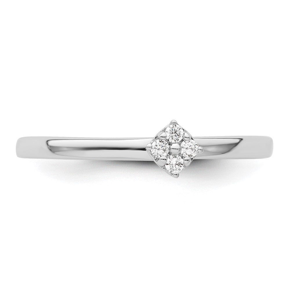 14K White Gold Lab Grown VS/SI+ G+ Dia Two Promises Comp Promise/Band Ring