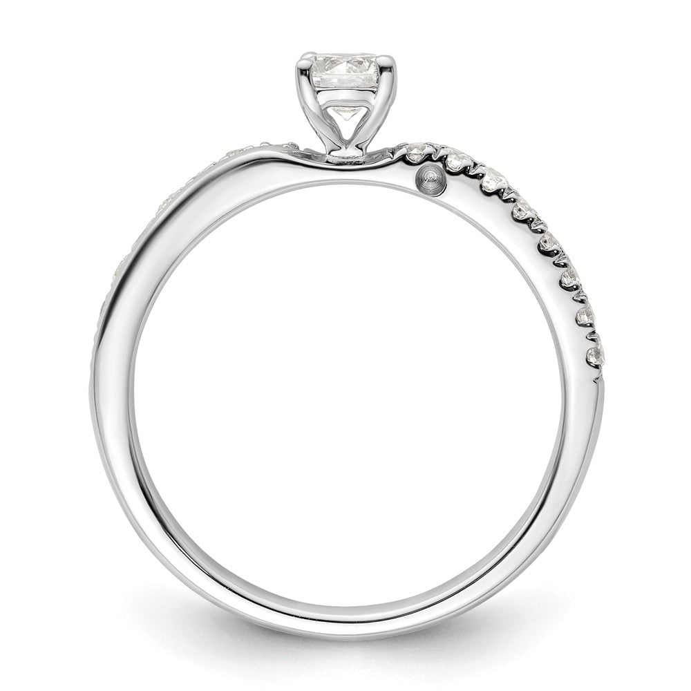 14K White Gold Lab Grown VS/SI+ G+ Dia Two Promises Complete Eng Ring