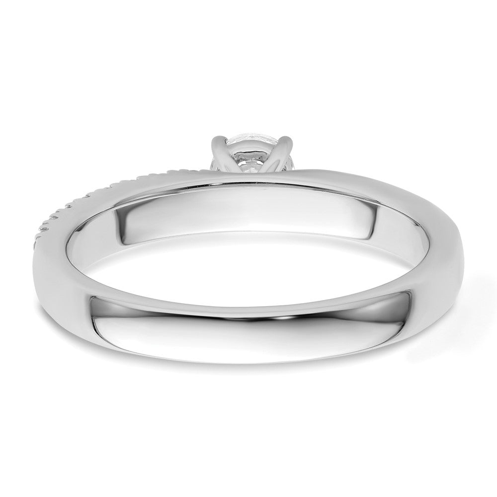 14K White Gold Lab Grown VS/SI+ G+ Dia Two Promises Complete Eng Ring