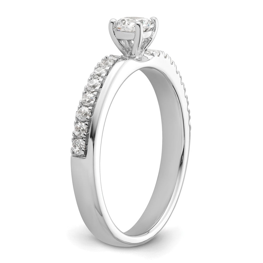 14K White Gold Lab Grown VS/SI+ G+ Dia Two Promises Complete Eng Ring