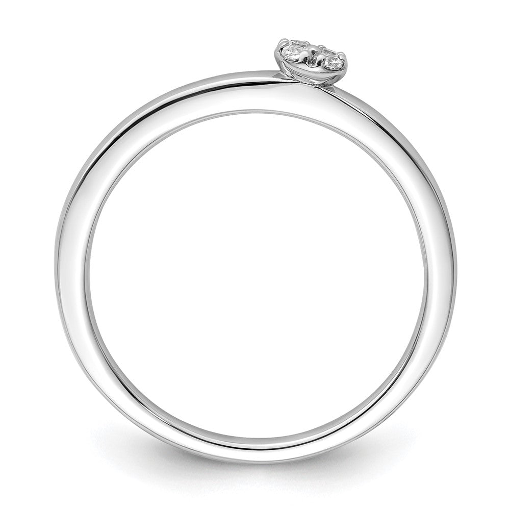 14K White Gold Lab Grown VS/SI+ G+ Dia Two Promises Comp Promise/Band Ring