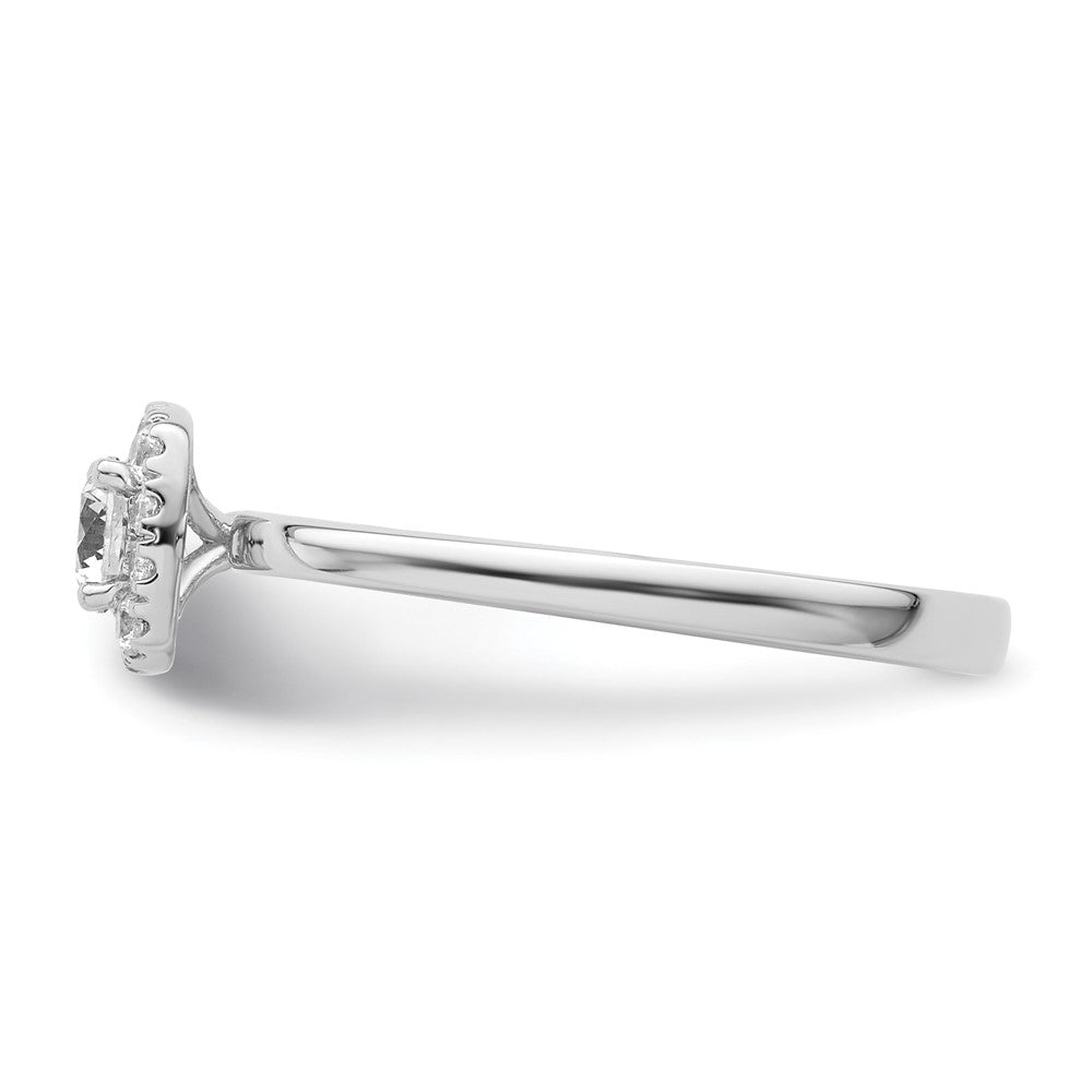 Two Promises 14k White Gold 3/8 carat Lab Grown Diamond VS/SI+ G+ Complete Petite Halo Engagement Ring