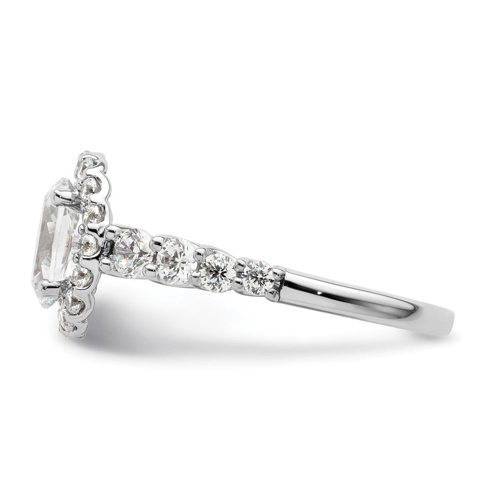 14k White Gold 7/8 carat Lab Grown Diamond VS/SI+ G+ 1 carat Center Oval Semi Mount Engagement Ring