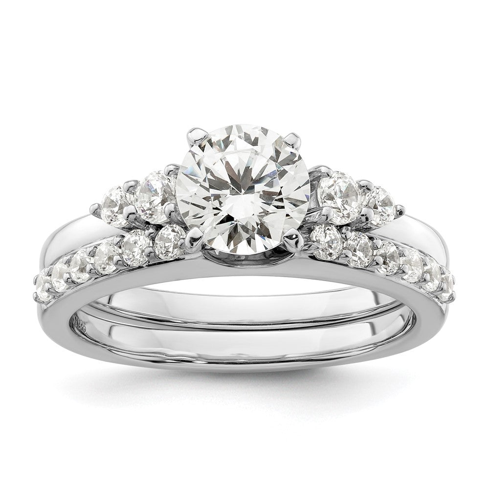 14k White Gold 1/2 carat Lab Grown Diamond VS/SI+ G+ Complete Ring Wrap