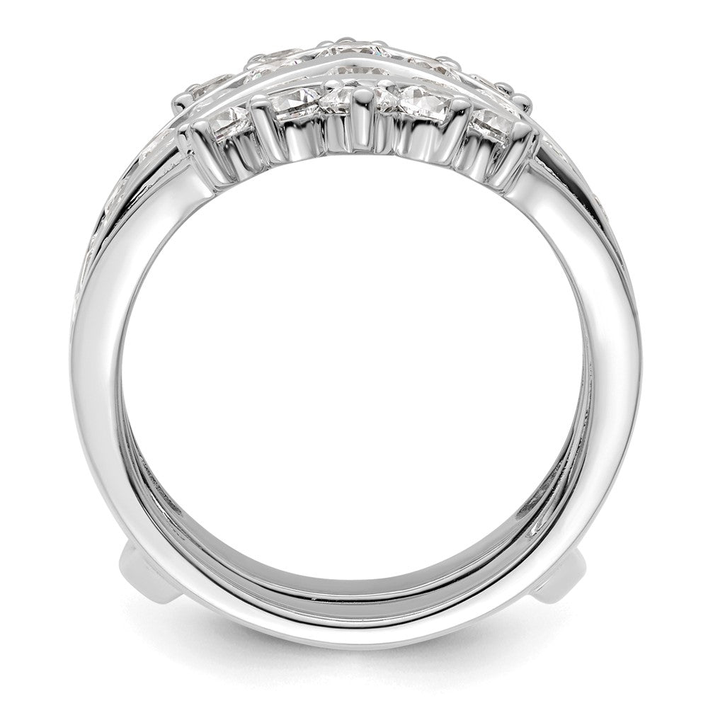 14k White Gold 2 1/3 carat Lab Grown Diamond VS/SI+ G+ Complete Double Row Ring Guard