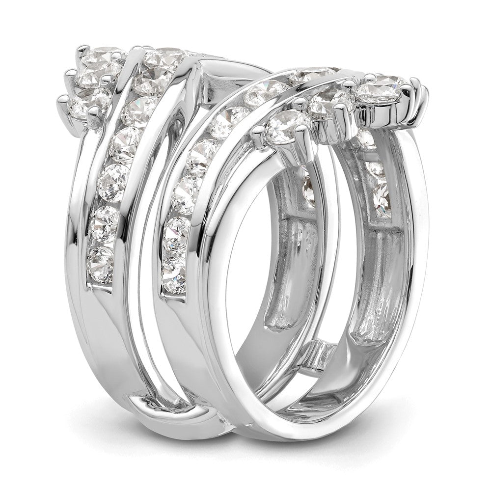 14k White Gold 2 1/3 carat Lab Grown Diamond VS/SI+ G+ Complete Double Row Ring Guard