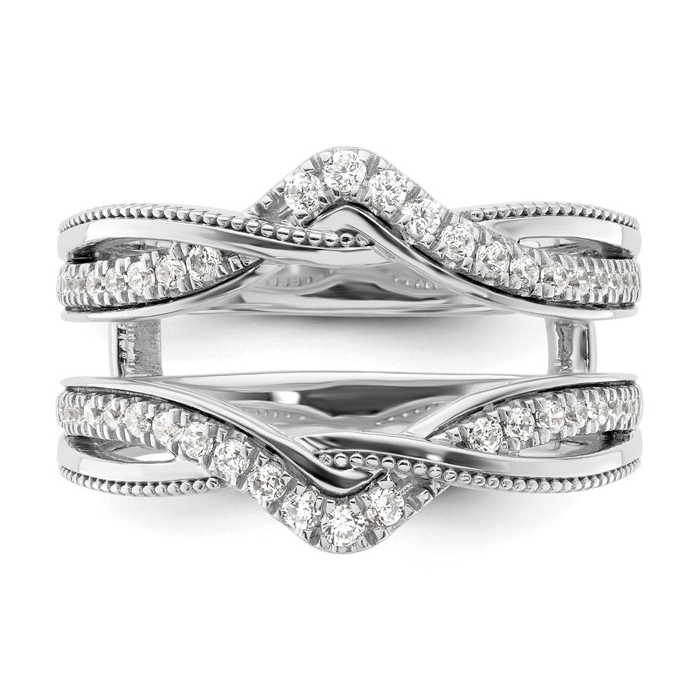 14k White Gold 1/3 carat Lab Grown Diamond VS/SI+ G+ Complete Twisted Ring Guard