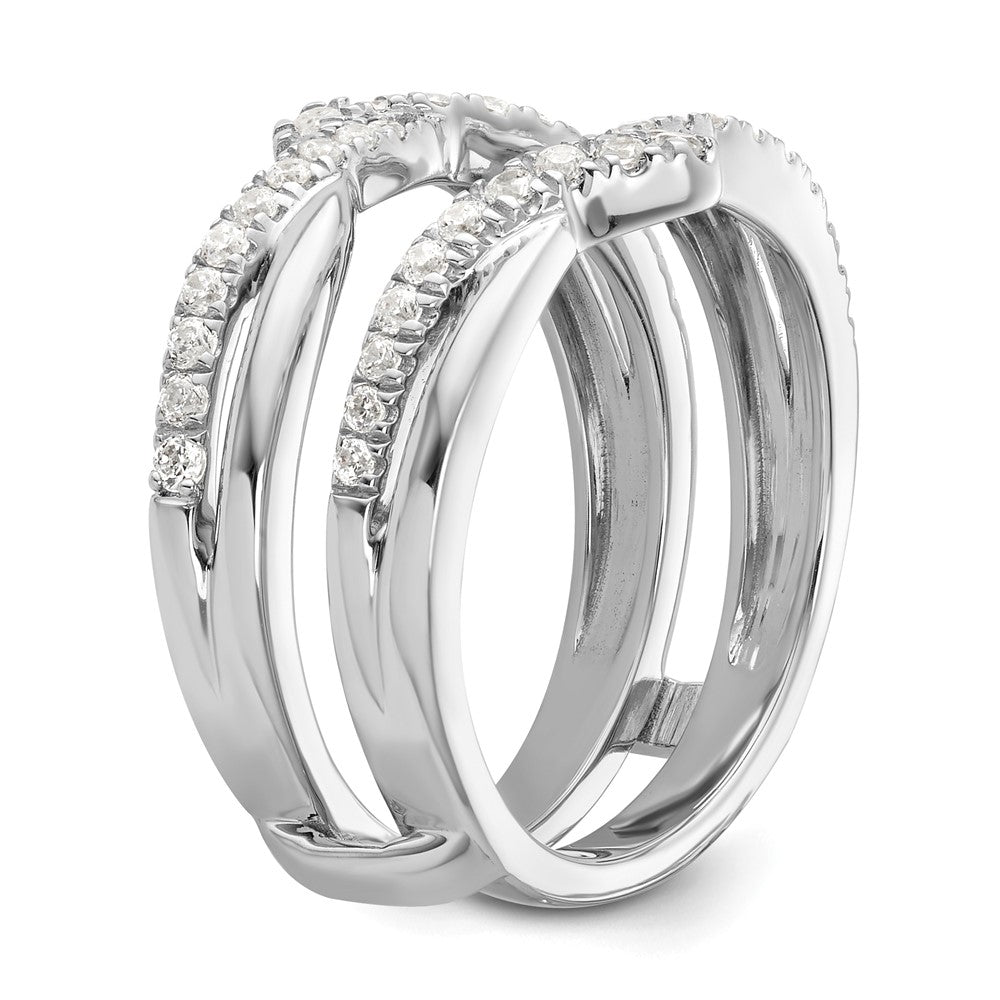 14k White Gold 3/8 carat Lab Grown Diamond VS/SI+ G+ Complete Twisted Ring Guard