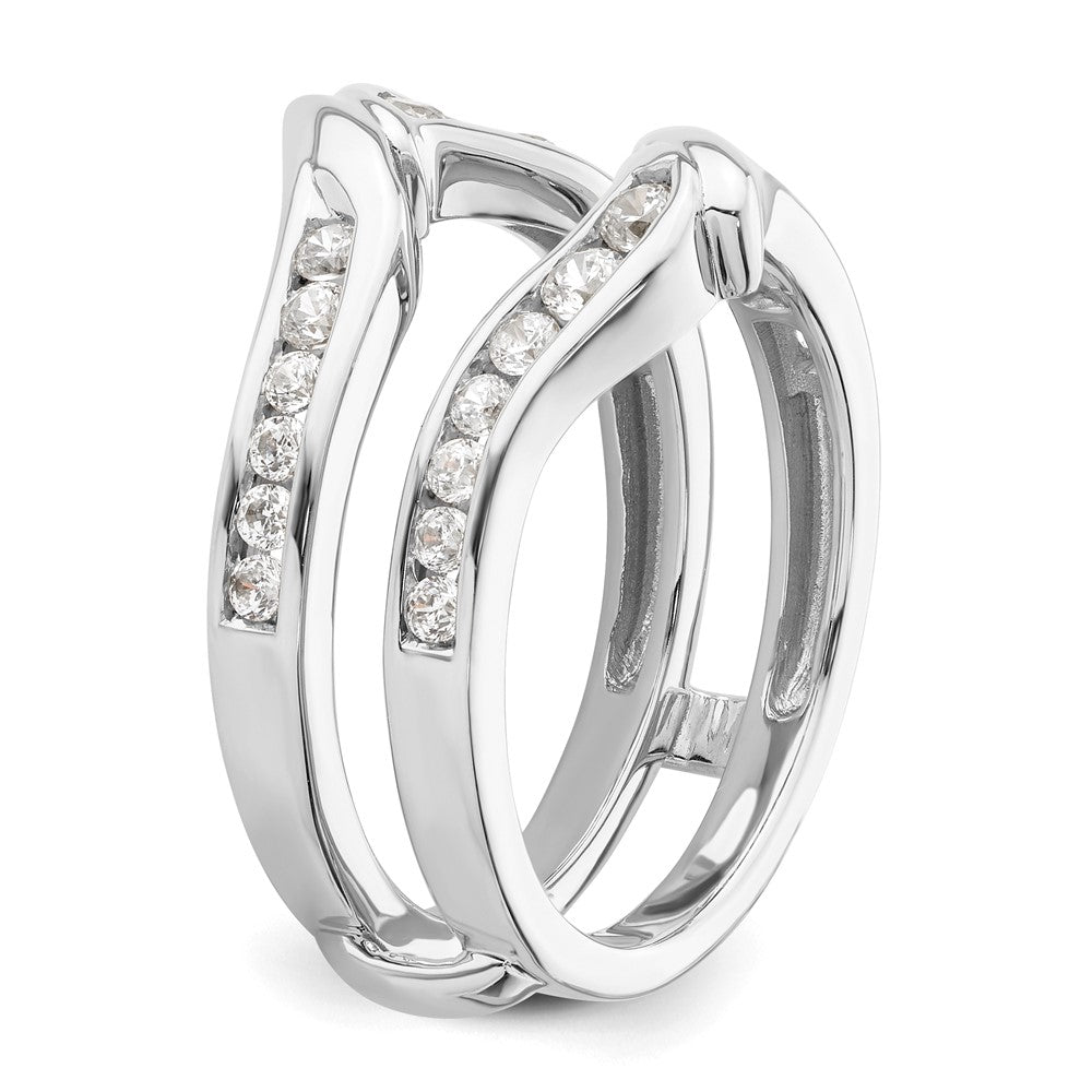 14k White Gold 5/8 carat Lab Grown Diamond VS/SI+ G+ Complete Ring Guard