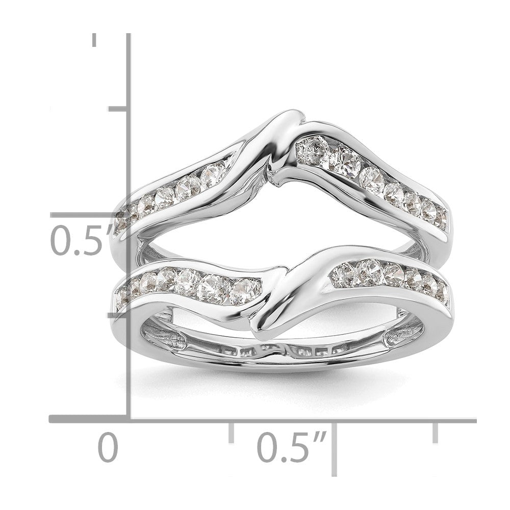 14k White Gold 5/8 carat Lab Grown Diamond VS/SI+ G+ Complete Ring Guard