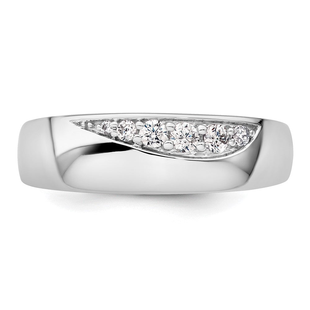 True Origin 14K White Gold Men's 1/4 carat Lab Grown Diamond VS+ F+ Complete Band