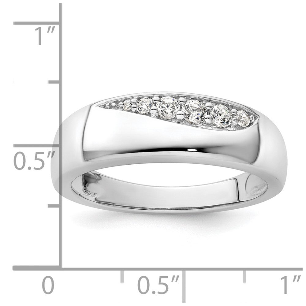 True Origin 14K White Gold Men's 1/4 carat Lab Grown Diamond VS+ F+ Complete Band