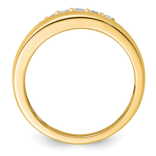 True Origin 14K Yellow Gold Men's 1/4 carat Lab Grown Diamond VS+ F+ Complete Band