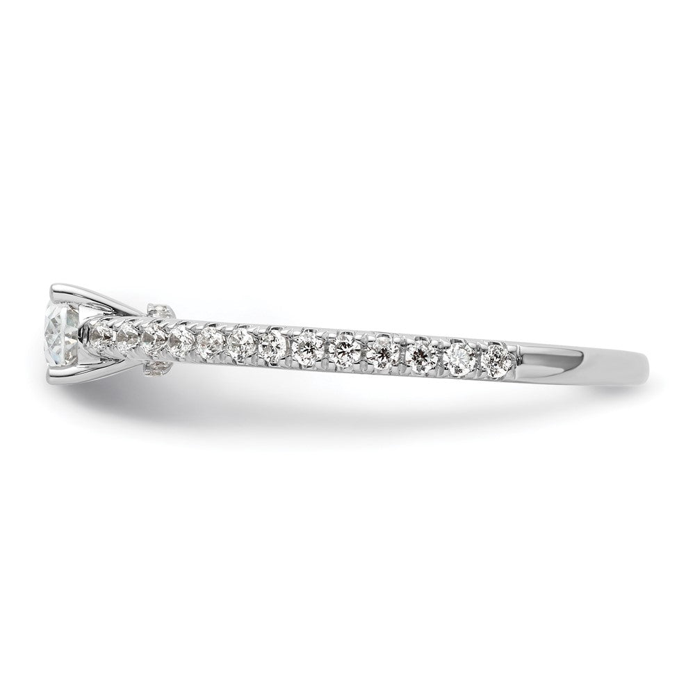 14k White Gold 3/4 carat Lab Grown Diamond VS/SI+ G+ East-West Oval Complete Engagement Ring