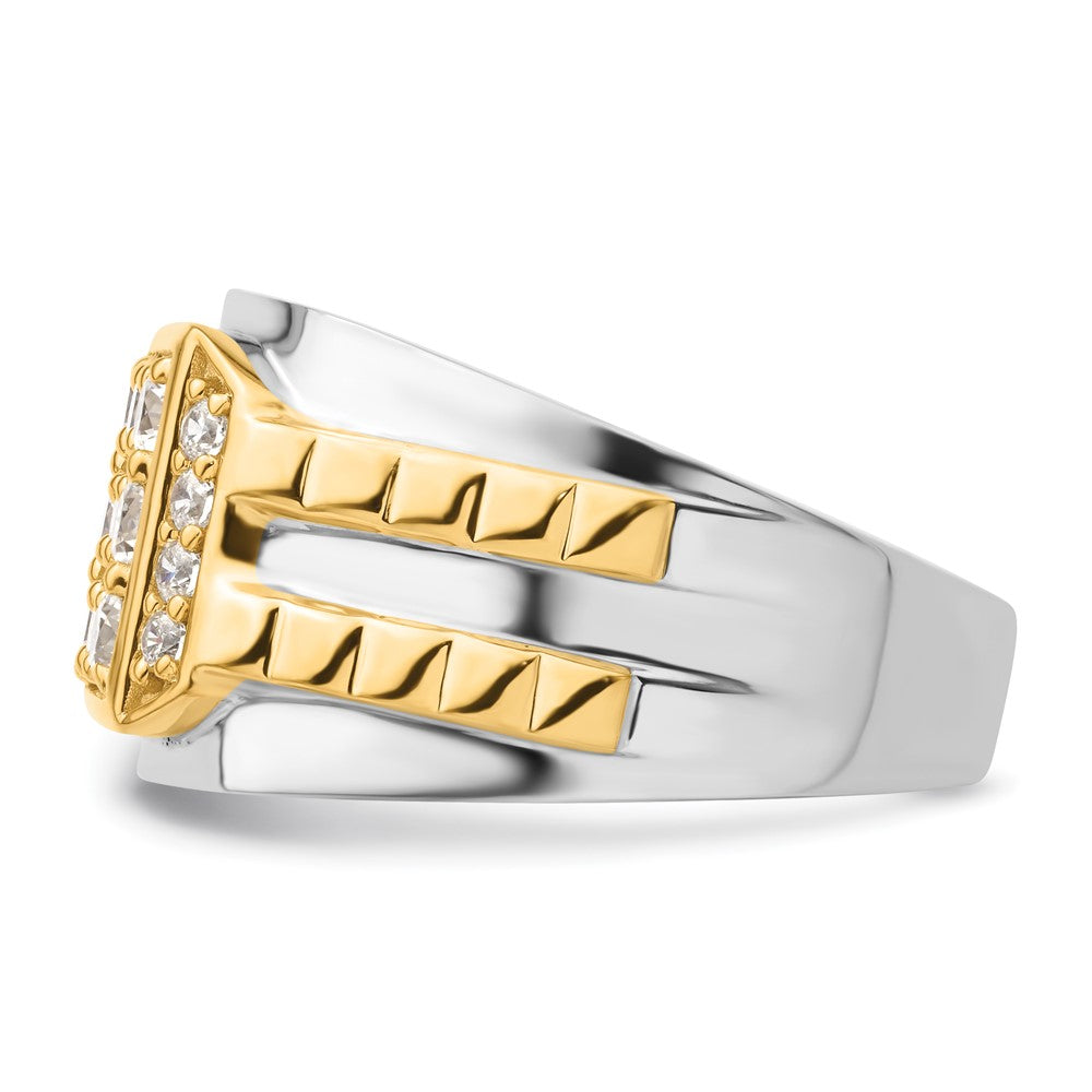 IBGoodman 14k Two-Tone 1 1/5 carat Lab Grown Diamond VS/SI+ G+ Men's Ring
