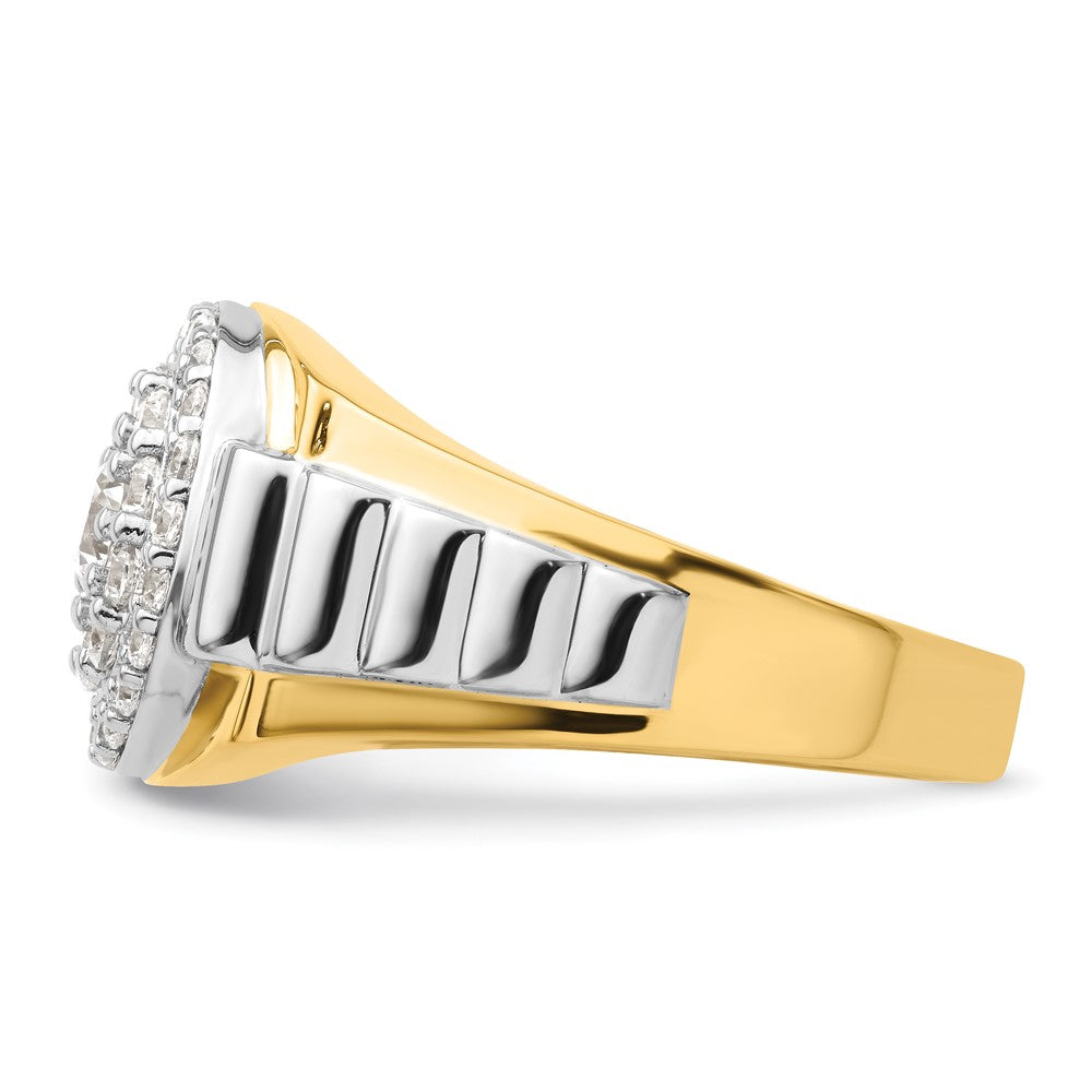 IBGoodman 14k Two-Tone 1 1/4 carat Lab Grown Diamond VS/SI+ G+ Complete Cluster Men's Ring