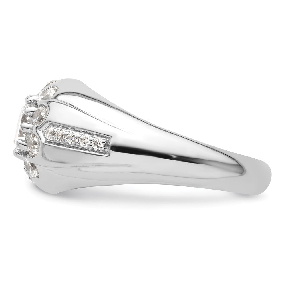 IBGoodman 14k White Gold 1 1/2 carat Lab Grown Diamond VS/SI+ G+ Complete Men's Ring