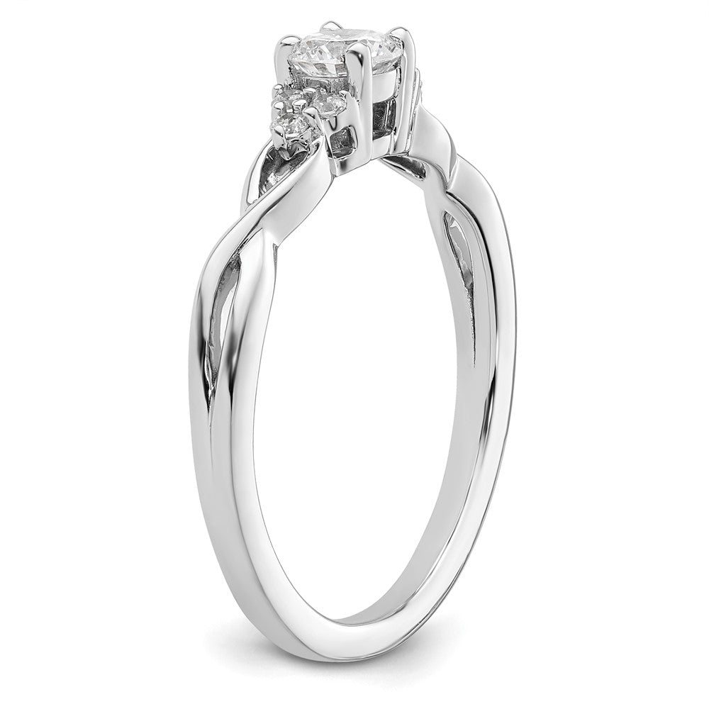 14k White Gold 1/3 carat Lab Grown Diamond VS/SI+ G+ Round Complete Halo Engagement Ring