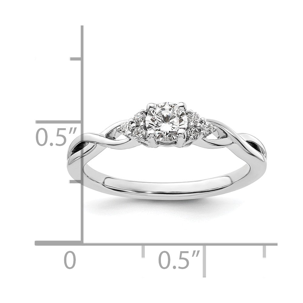 14k White Gold 1/3 carat Lab Grown Diamond VS/SI+ G+ Round Complete Halo Engagement Ring