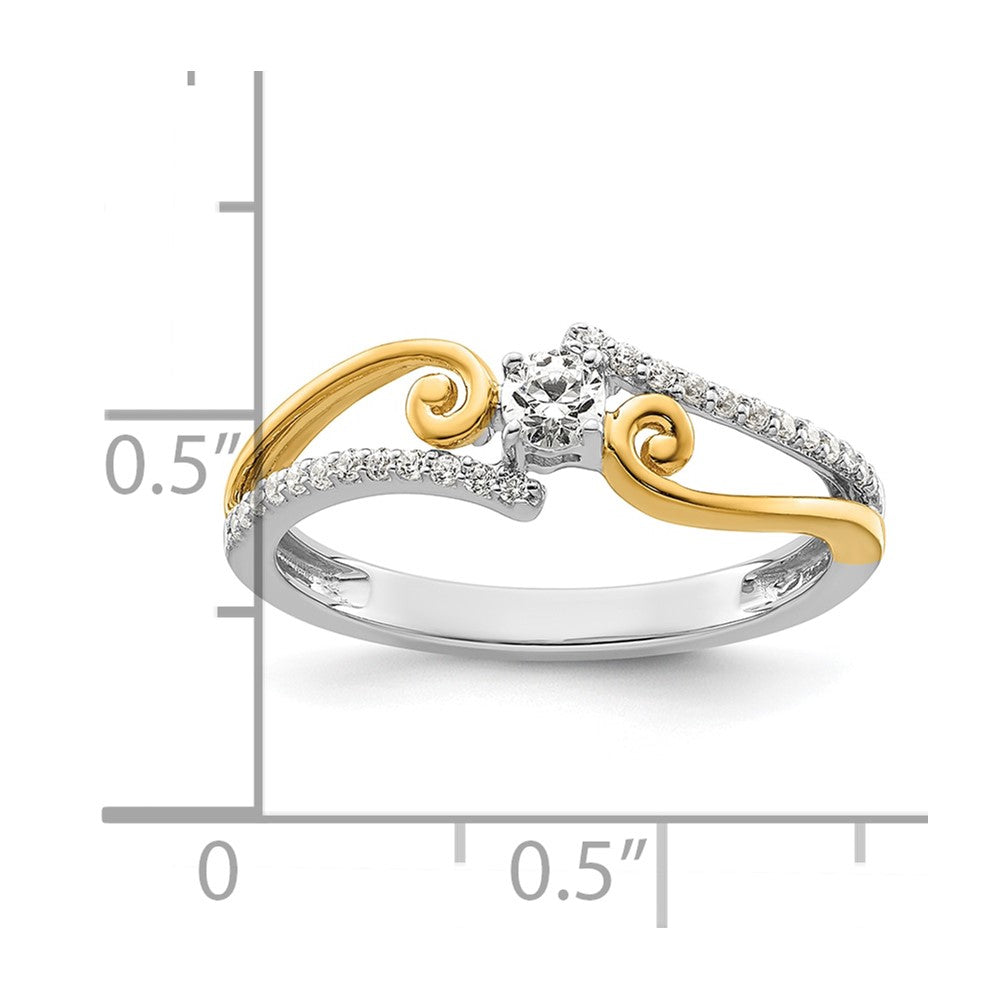 14k Two-tone ByPass Round Complete Diamond Promise/Engagement Ring