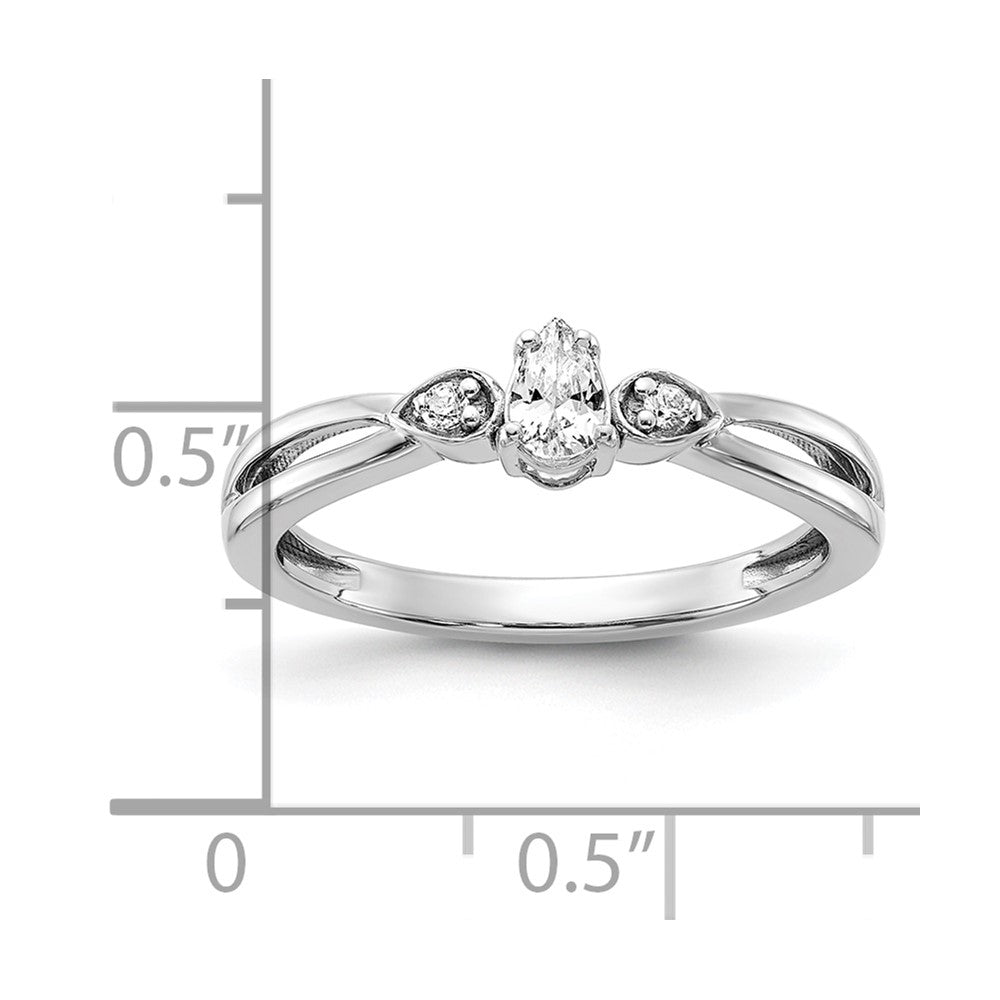 14K White Gold Lab Grown Diamond VS/SI+ G+ Complete Promise Ring