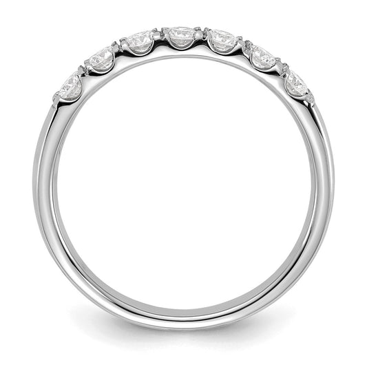 14k White Gold 1/2 carat Lab Grown Diamond VS/SI+ G+ Seven Stone Complete Band