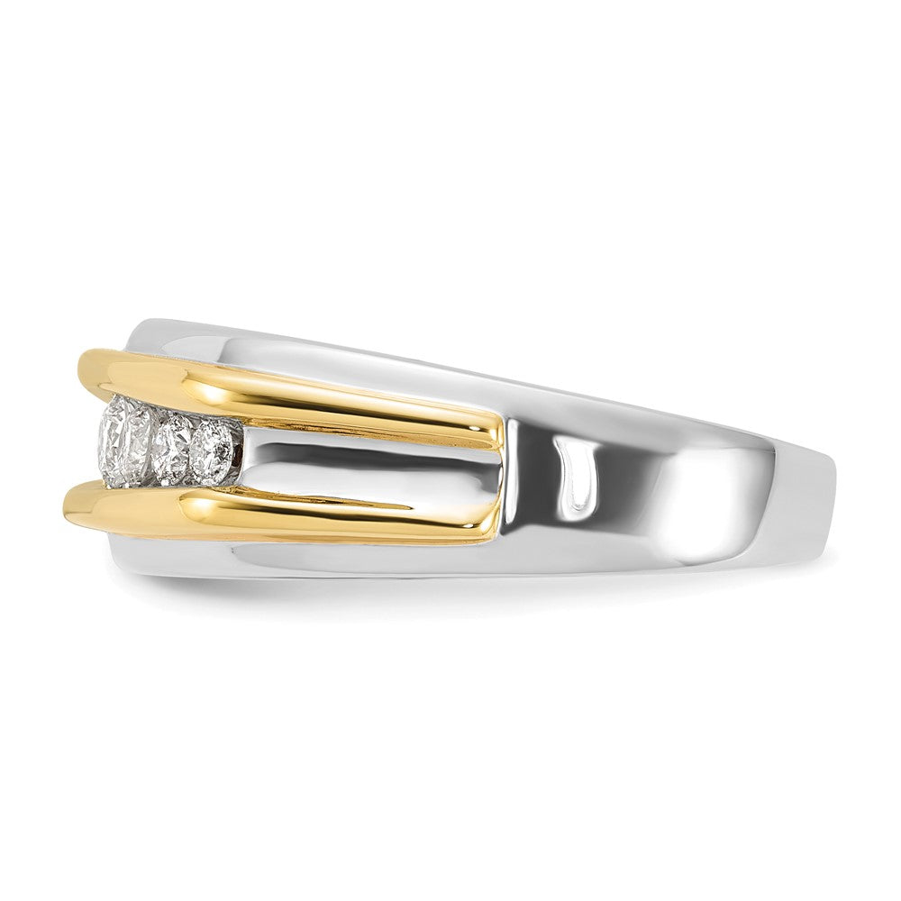 IBGoodman 10k Two Tone 1/2 carat Lab Grown Diamond VS/SI+ G+ Seven Stone Complete Men's Ring