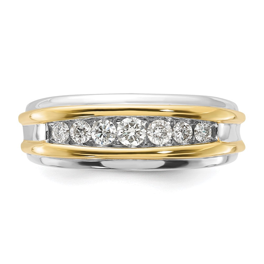 IBGoodman 10k Two Tone 1/2 carat Lab Grown Diamond VS/SI+ G+ Seven Stone Complete Men's Ring
