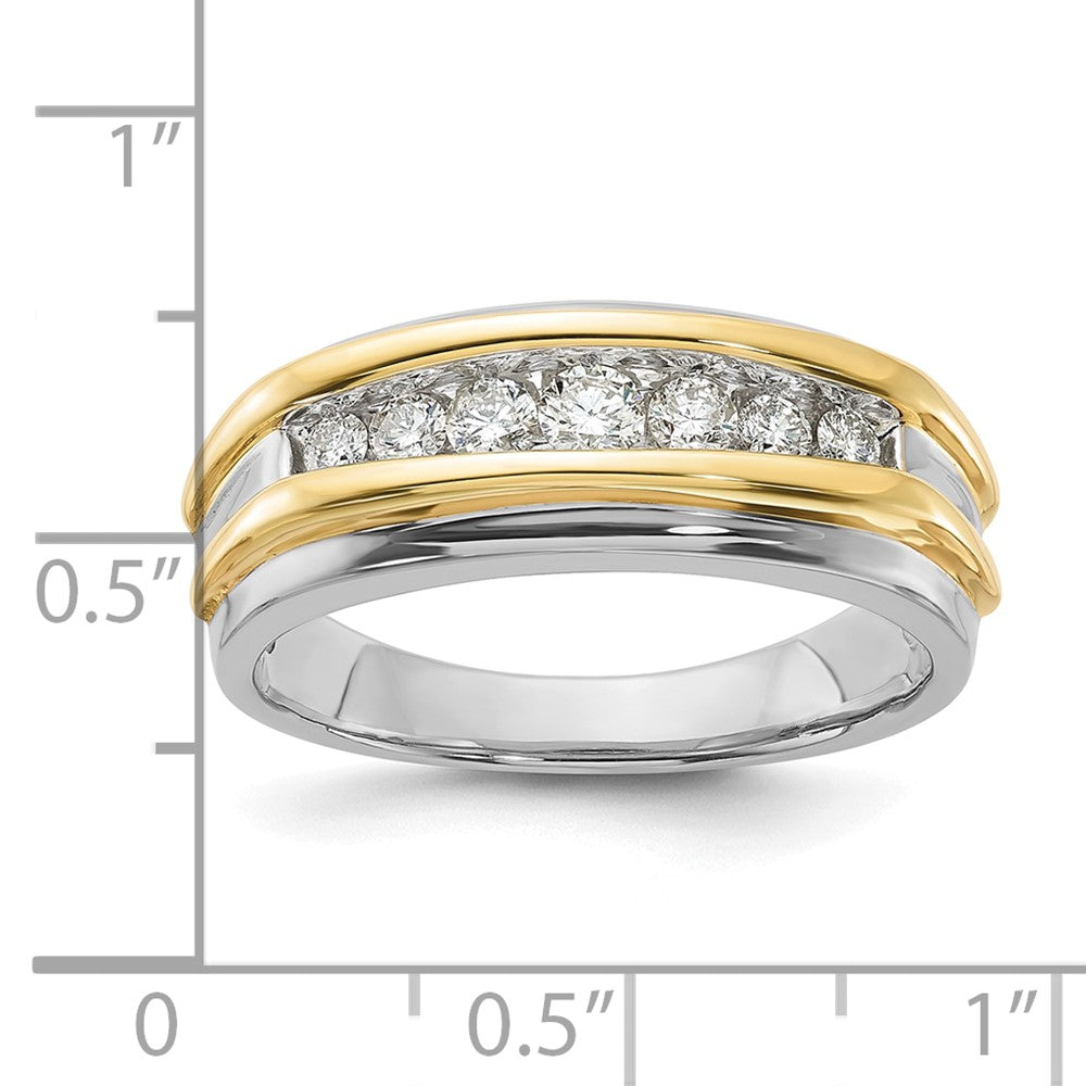 IBGoodman 10k Two Tone 1/2 carat Lab Grown Diamond VS/SI+ G+ Seven Stone Complete Men's Ring