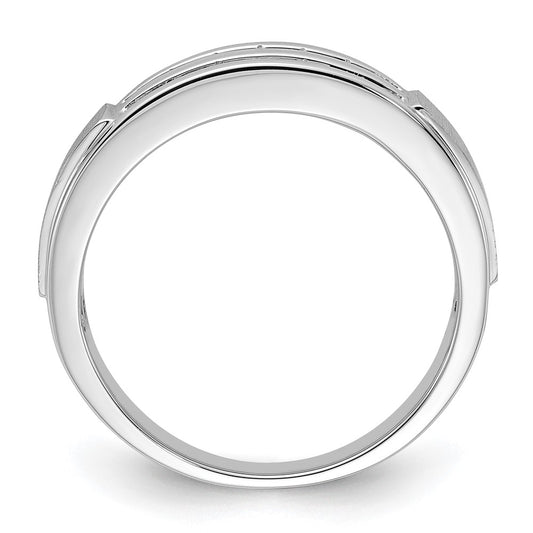IBGoodman 10k White Gold 1/5 carat Lab Grown Diamond VS/SI+ G+ Complete Double Row Men's Ring