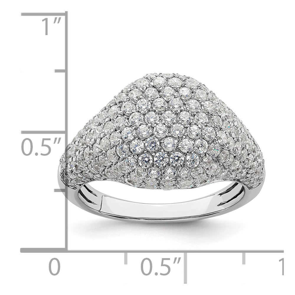 14k White Gold 2 3/8 carat Lab Grown Diamond VS/SI+ G+ Complete Cluster Fashion Ring