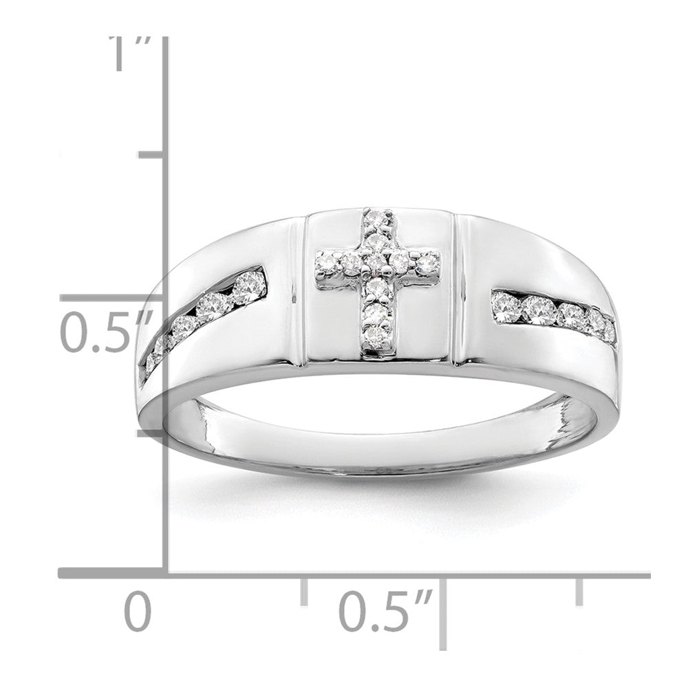 IBGoodman 14k White Gold 1/4 carat Lab Grown Diamond VS/SI+ G+ Complete Cross Men's Band