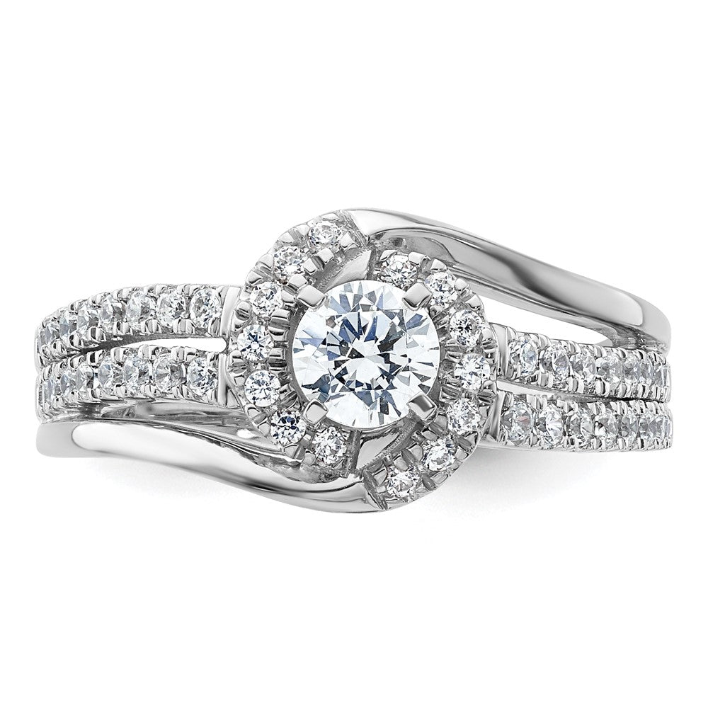14k White Gold 3/4 carat Lab Grown Diamond VS/SI+ G+ Round Complete Engagement Ring