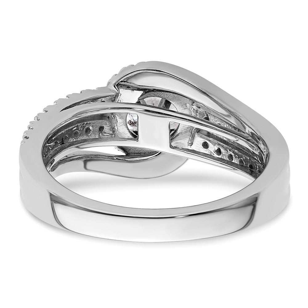 14k White Gold 3/4 carat Lab Grown Diamond VS/SI+ G+ Round Complete Engagement Ring