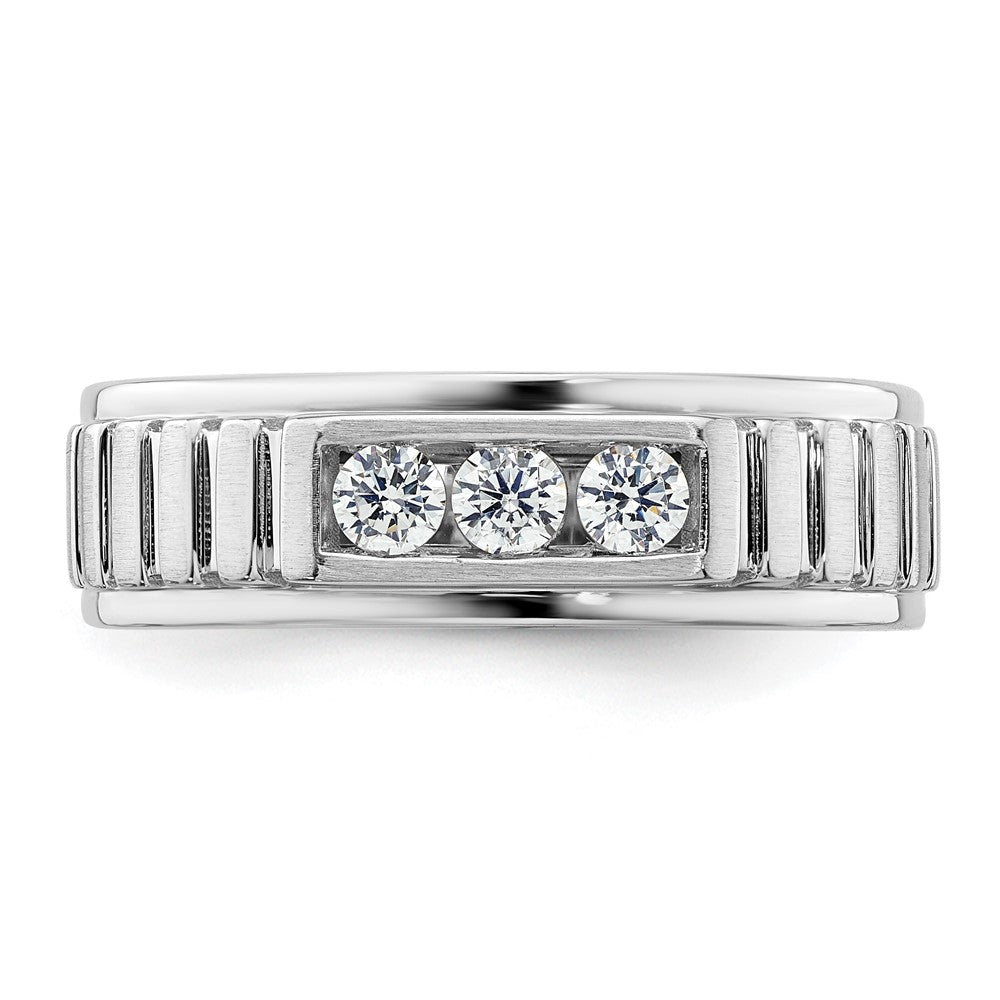 14K White Gold Lab Grown Diamond VS/SI+ G+ Men's Band