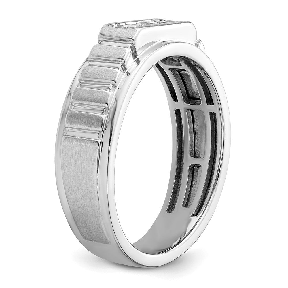 14K White Gold Lab Grown Diamond VS/SI+ G+ Men's Band