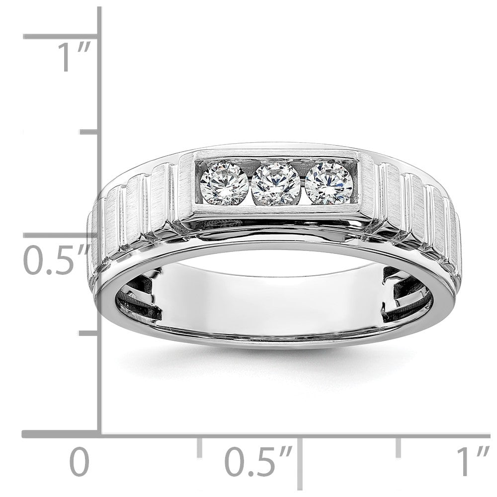 14K White Gold Lab Grown Diamond VS/SI+ G+ Men's Band
