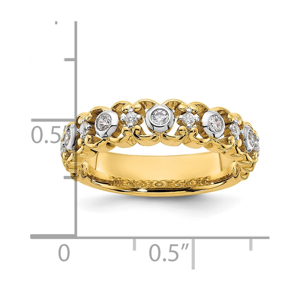 14k Two Tone 1/4 carat Lab Grown Diamond VS/SI+ G+ Complete Wedding Band