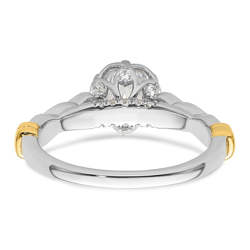14k Two-tone Diamond Semi-Mount Engagement Ring