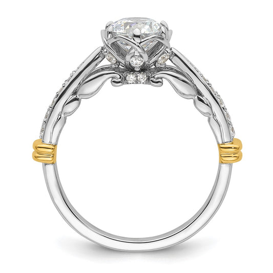 14k Two-tone Diamond Semi-Mount Engagement Ring
