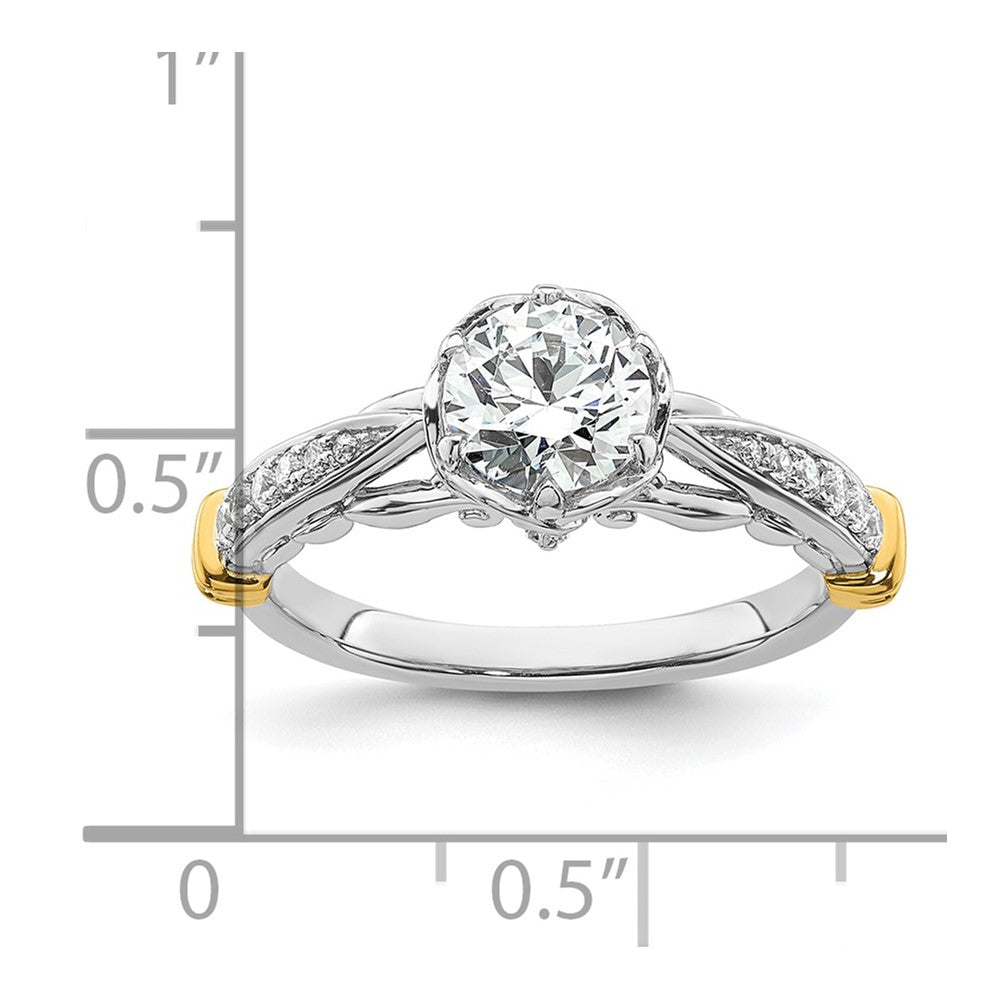 14k Two-tone Diamond Semi-Mount Engagement Ring