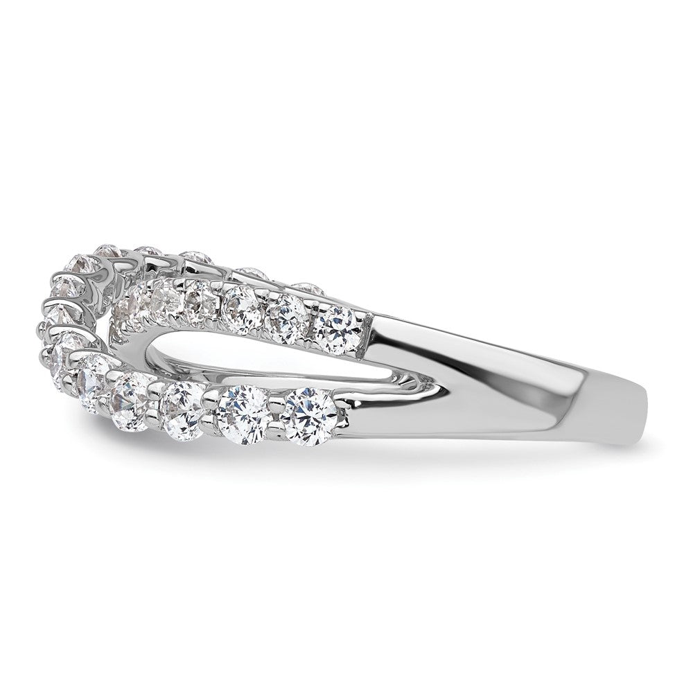 True Origin 14K White Gold 1 carat Lab Grown Diamond VS+ F+ Complete Crisscross Band