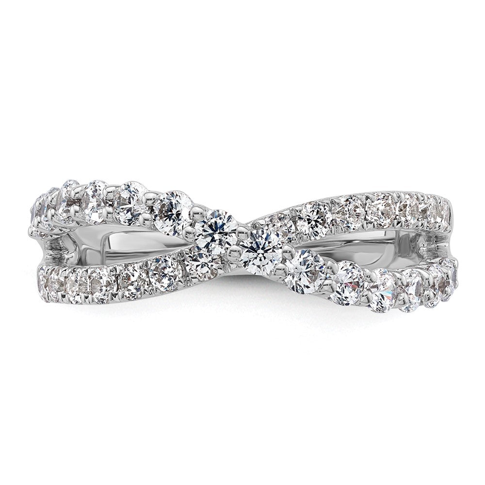 True Origin 14K White Gold 1 carat Lab Grown Diamond VS+ F+ Complete Crisscross Band