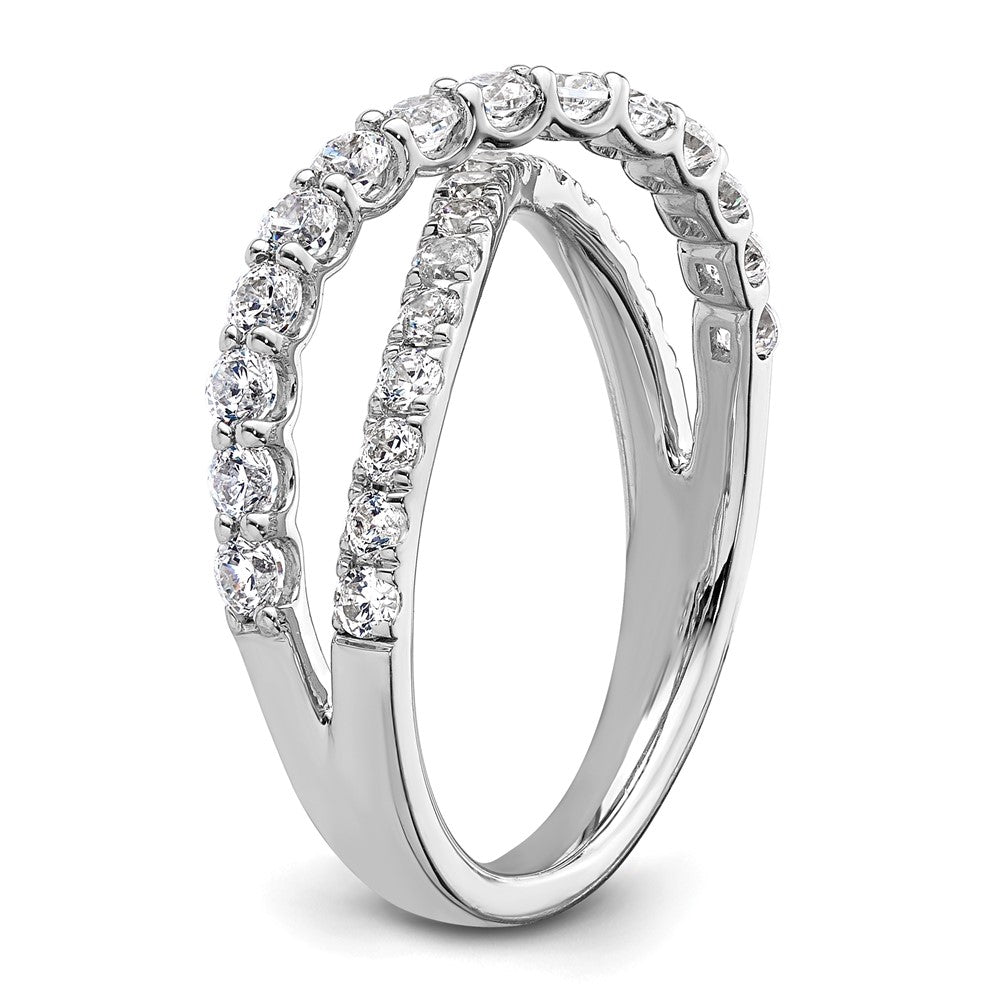 True Origin 14K White Gold 1 carat Lab Grown Diamond VS+ F+ Complete Crisscross Band
