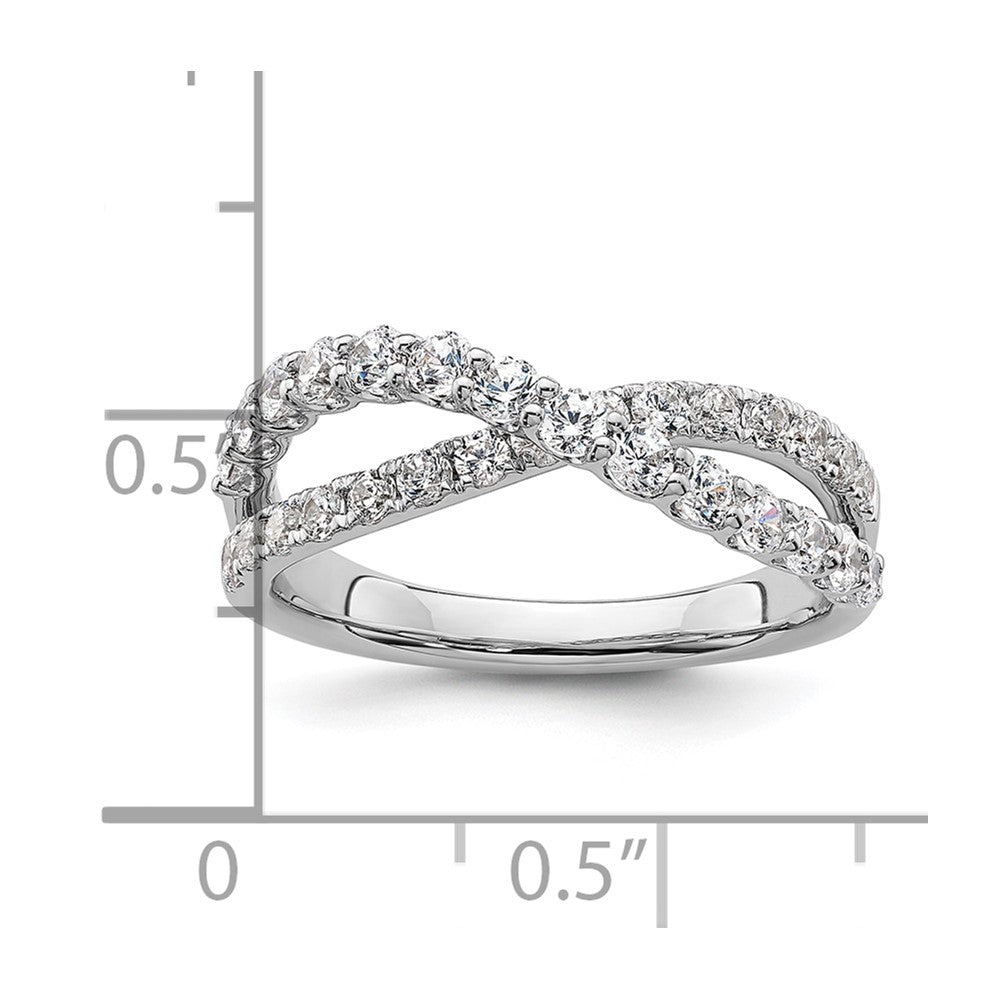True Origin 14K White Gold 1 carat Lab Grown Diamond VS+ F+ Complete Crisscross Band