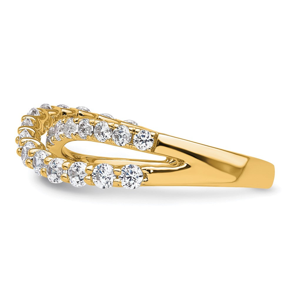 True Origin 14K Yellow Gold 1 carat Lab Grown Diamond VS+ F+ Complete Crisscross Band