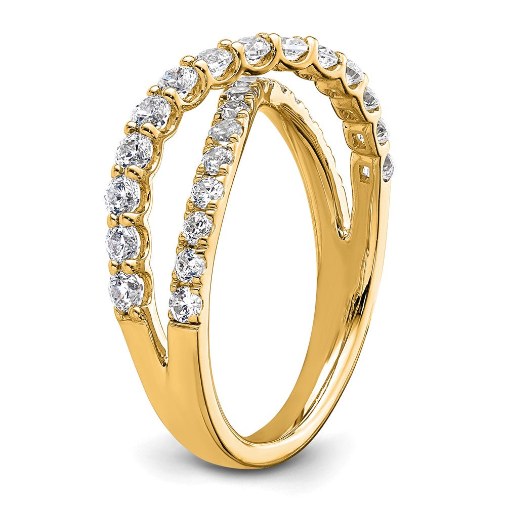 True Origin 14K Yellow Gold 1 carat Lab Grown Diamond VS+ F+ Complete Crisscross Band
